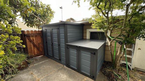 Flat Roof Storage + Trash Can Storage