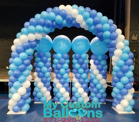 Balloon arch and matching balloon columns