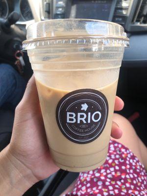 Vanilla iced coffee with oat milk