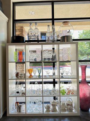 The glassware wall display