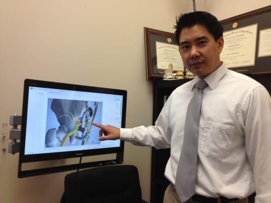 Dr Hsu uses high tech gear to educate you on how to improve your health