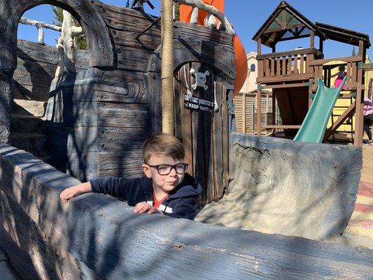 Pirate ship with a slide!