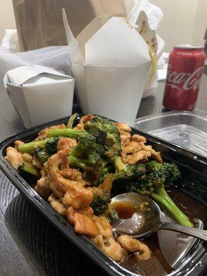 Chicken and broccoli with black bean sauce