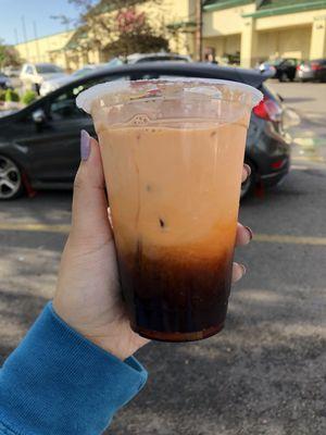 Regular Thai tea with coffee jelly