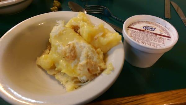 Coconut pie and ice cream in a cup