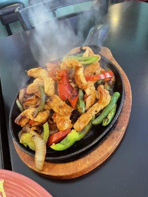 Chicken fajitas added jalapeños