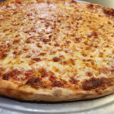 New York style cheese pizza.