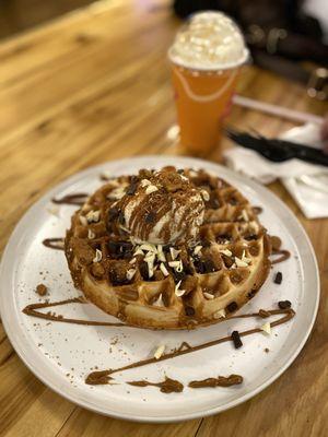 Nutella Dream Milkshake and Biscoff Belgian waffle