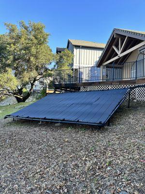 Pool solar ground mount in Rocklin, Ca.