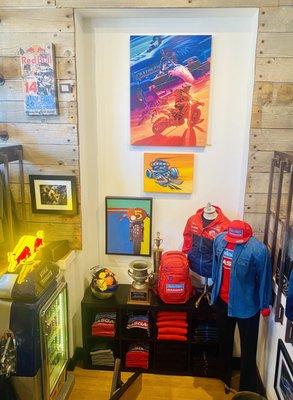 Shop corner with Troy Lee original artwork