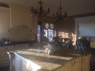 Kitchen redo by Colossus Granite, we would not  have had the courage to use this large slab for our island without their vision!