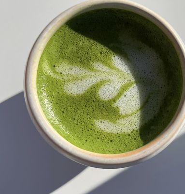 Organic Matcha Latte with Minor Figures Oat Milk