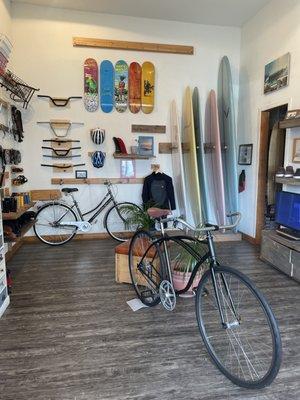 Also surfboards and skateboards available...stop in .