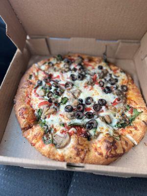 13" Veggie pizza