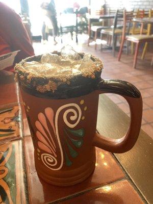 Small horchata. Its homemade and ice cold... the rim is both delicious and amazing! Must drink this!!