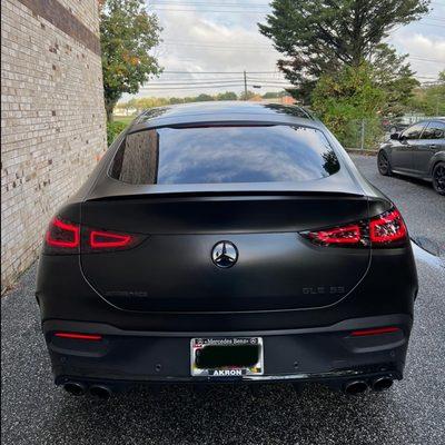 2022 Mercedes GLE fully wrapped in satin black from 3M