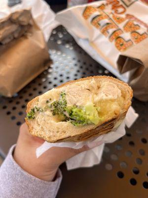 Hot Chicken Broccoli Mushroom Sandwich