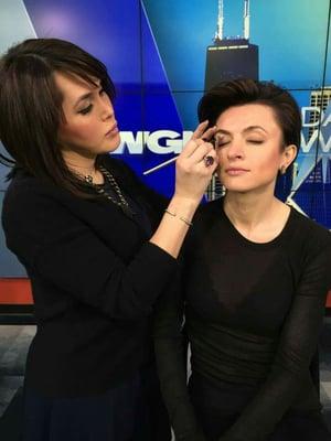 A pic while doing a Wgn spot on brows