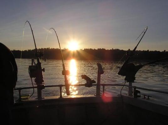 Sunrise salmon fishing