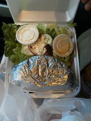 SUPER GYRO & Greek salad! So ONO!