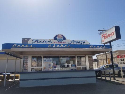 Original, streamline art deco Foster's Freeze building from the late 1940's