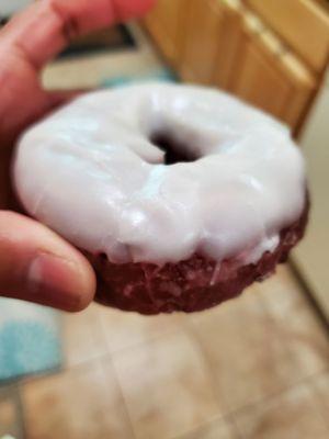 Specialty Red Velvet donut with frosting, $2.75 ea