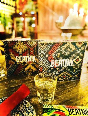 Love these textile-rich drink menus! Could genuinely be sold as coffee table decor - hubba hubba