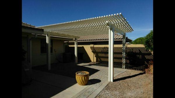 Free standing open lattice Pergola.