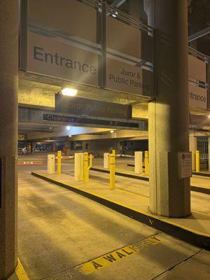 Entrance to parking structure of Intake Release Center in Santa Ana