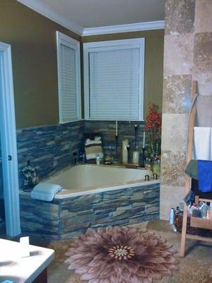 Master bathroom remodel- Custom stone/tile work, color consult, interior paint, shower design and build