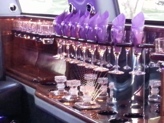 inside of the black limo