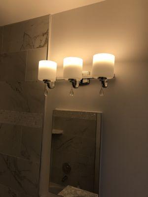 Bathroom lighting installation in McLean VA