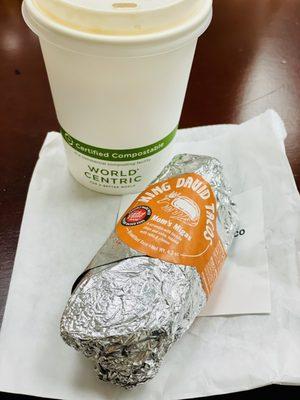 Purchased @the Willam St. location. This is a "big" size coffee & breakfast wrap. Both items taste good but a bit over priced for the size.