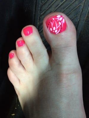 Hot pink with toe design.