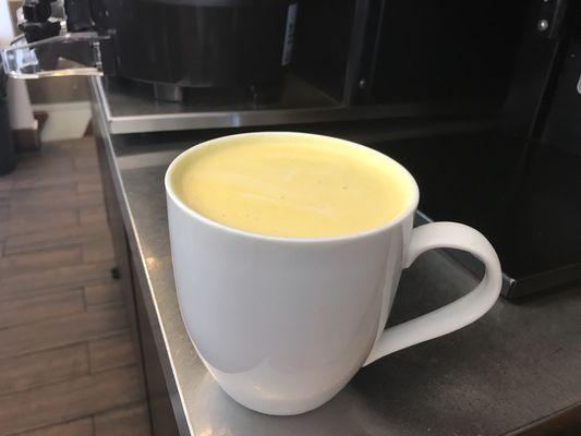 Give your immune system boost with Golden latte (turmeric, ginger, almond milk and chai).