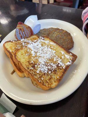 French toast and sausage.