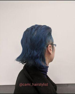 Dark blue hair color for men by Cami