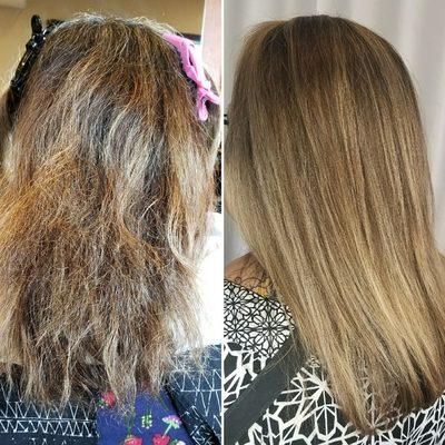 Brazillian blowout before and after