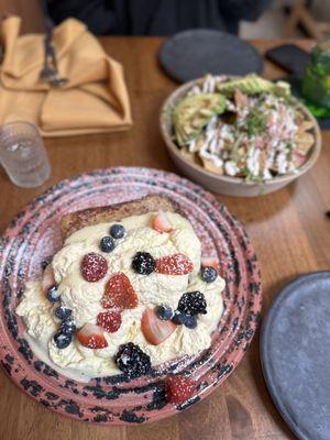 Mexican french toast and Chilaquiles