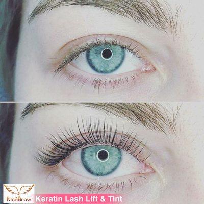 Keratin lash lift with tint