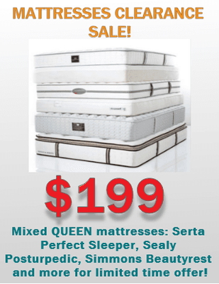 Queen Mattresses Clearance Sale! Call now