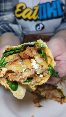 Fried chicken burrito.