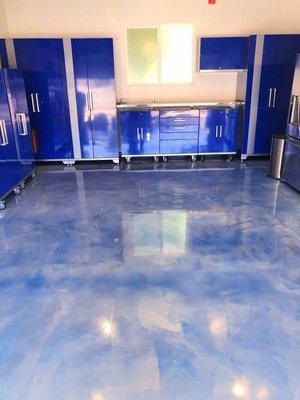 Blue Metallic Epoxy Floor