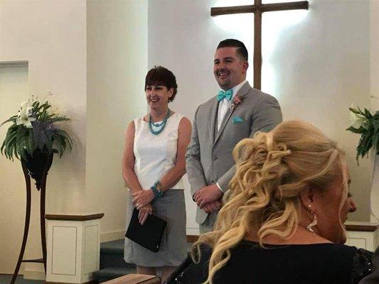 Jane and Jimmy as our ceremony was starting