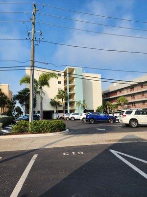 Sandy Shores condos from the parking lot.