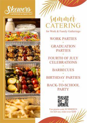 Summer catering for work & family gatherings.