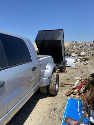 Dumping junk at landfill