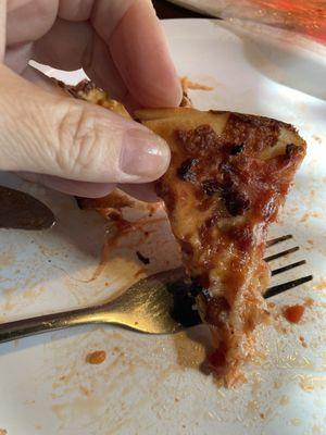 Smallest piece of pizza in the world.