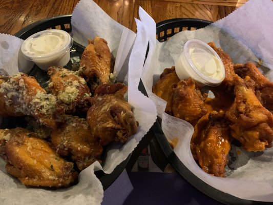 garlic parmesan wings and buffalo wings