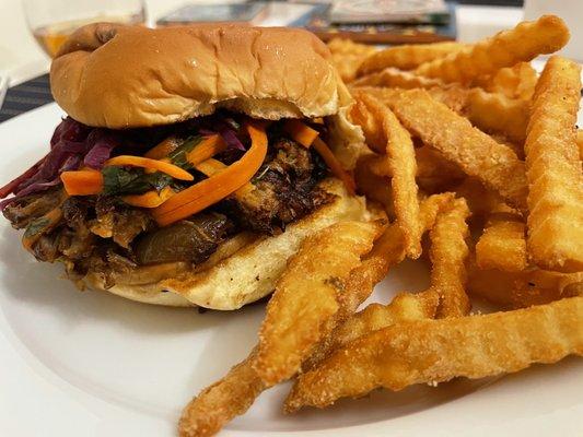 Pulled Pork Sandwich, and Ramen Fries